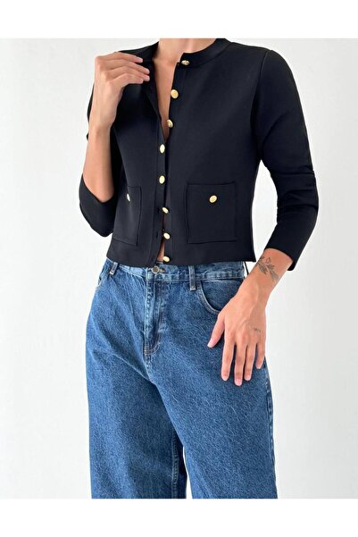 Butik تصميم بليزر La Lilyum عصري وخالد - جيب، أزرار، كلاسيكي، سترة نسائية