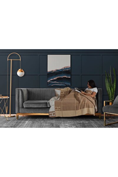 naranja home H desen çizgili özel yün battaniye