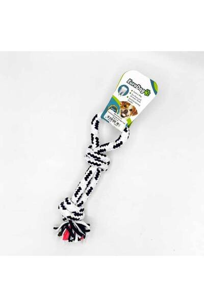 Eurodog خيط تنظيف الأسنان بعقدة مزدوجة باللونين الأسود والأبيض 30 سم