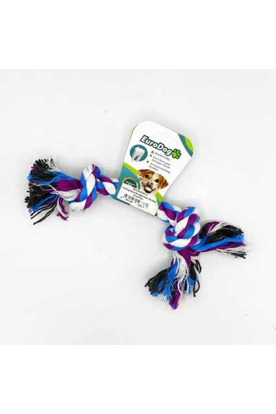 Eurodog خيط تنظيف الأسنان بعقدتين سميك بنفسجي أزرق أبيض 20 سم