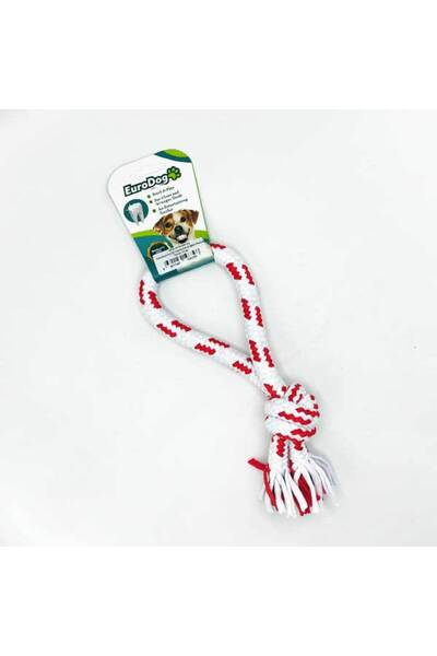 Eurodog خيط تنظيف الأسنان بعقدة واحدة أحمر وأبيض 25 سم