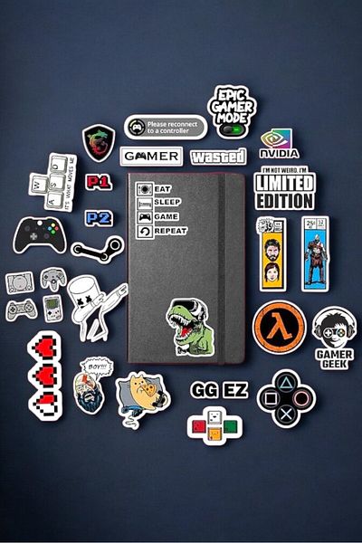 Major Selection Πακέτο αυτοκόλλητων Gamer Gamer - Για Bullet Journal Notebook, Ετικέτες φορητών υπολογιστών