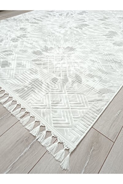 AVEN HOME Püsküllü Kaymaz Taban Yolluk Koridor Mutfak Halısı Makinede Yıkanab...