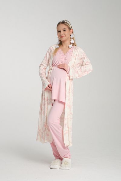 Effortt Venera Maternity Pregnant 3-Piece Lace Detailed Elegant Maternity Set
