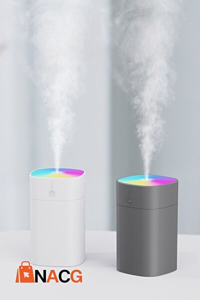 NACG H2o Humidifier 400 ml Ulrasonik Hava Nemlendirici Buhar Makinesi Ve Aroma Difüzörü Gri