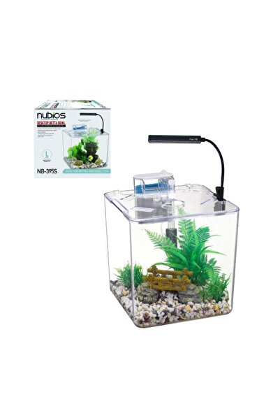 Nubios Masasüstü Plastik Akvaryum Seti 13,5 L Küp