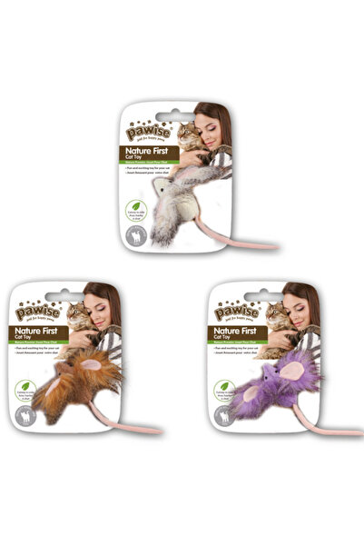 Pawise لعبة الفأر القطيفة مع النعناع البري 6 سم