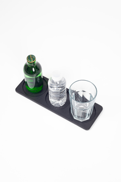 Turgut Office Meeting Room Coasters 3 Sections Oval Black