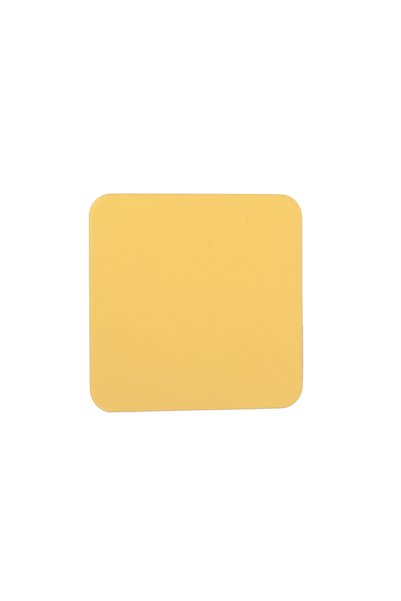Turgut Office Yellow Leather Coaster Square