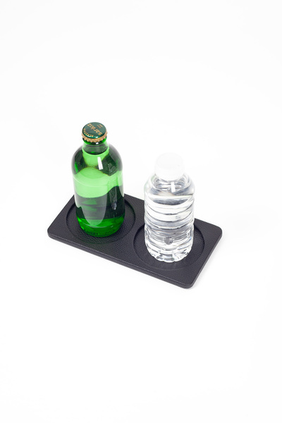 Turgut Office Meeting Room Coasters 2 Sections Oval Plain Black