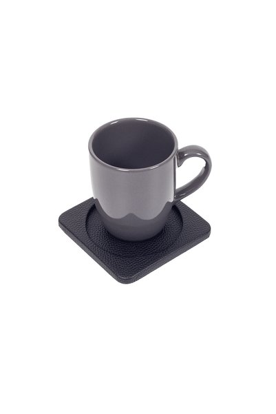 Turgut Office Luxury Leather Coaster Black