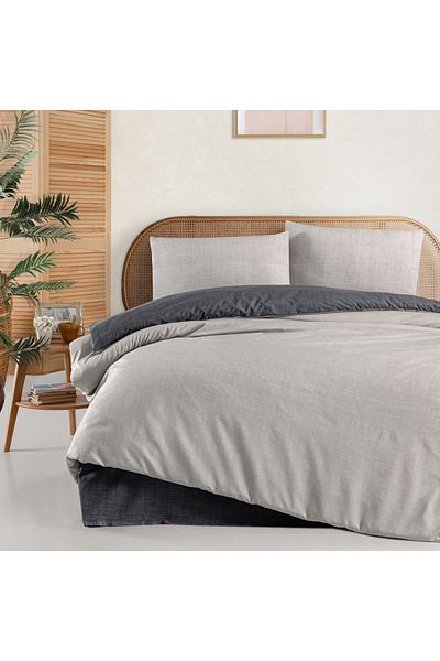 Schafer Σετ Παπλωματοθήκη Διπλό Home Perry 4 τεμαχίων-ανθρακί