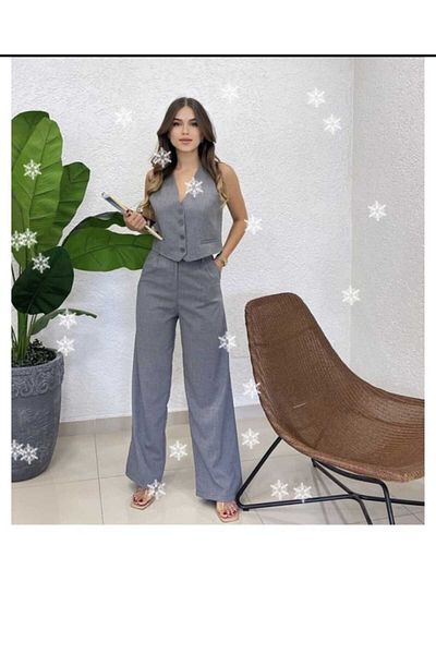NOXS Set de două piese pentru femei Blazer Vest Pantaloni