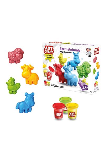 Doğan Oyuncak Dünyası 168 Gr. Farm Play Dough Set - Natural Play Dough and Molds