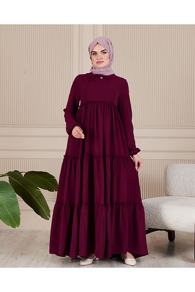 fistan 3-Layer Hijab Dress - Layered Skirt, Gypsy Pocket, Mother and Prayer Umrah Dress