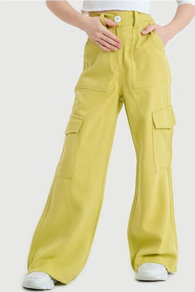 GİYİCEM TEKSTİL Pantaloni cargo din viscoză pentru fete 2544