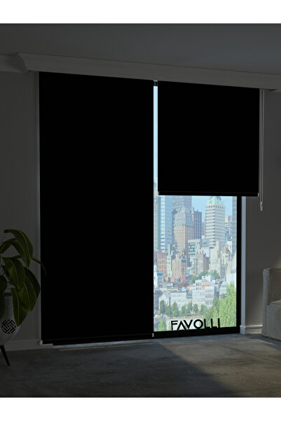 FAVOLLİ Siyah Karartma Blackout Stor Perde Metal İthal Kasa Işık geçirmez