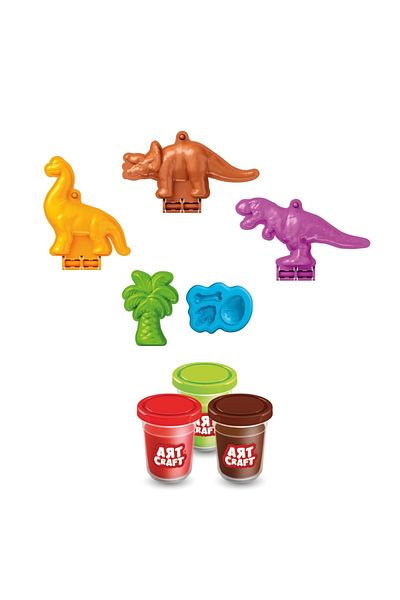 Doğan Oyuncak Dünyası 168 Gr. Dinosaurs Play Dough Set - Natural Play Dough Set