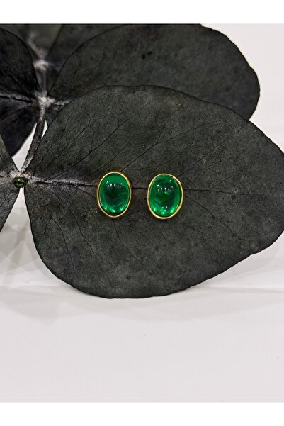 DURAN TAKI TASARIM Zümrüt Taşı Gümüş Küpe