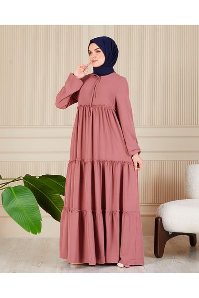 fistan 3-Layer Hijab Dress - Layered Skirt, Gypsy Pocket, Mother and Prayer Umrah Dress