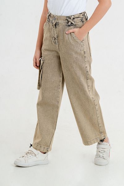 GİYİCEM TEKSTİL Girl's Side Stripe Jeans 2143