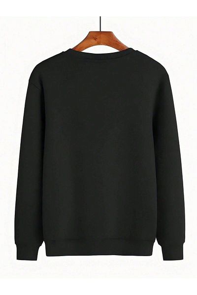 PALPİTO Дамски черен суитшърт с щампа на мече Tolerate Oversize