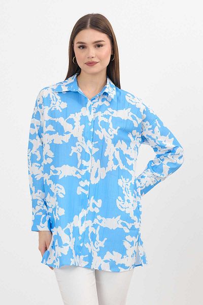 Rays Blue Patterned Tunic - 4401A Model