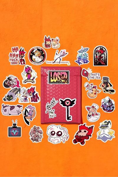 Major Selection Hazbin Hotel V4 - Πακέτο αυτοκόλλητων, Σημειωματάριο Bullet Journal, Αυτοκόλλητο Ατζέντα και Ετικέτες Laptop