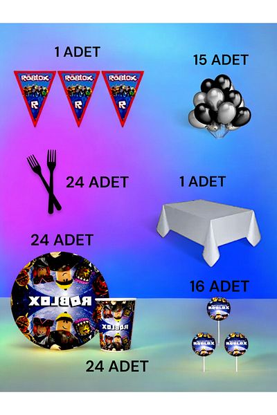 VibeHome 24 Person Roblox Themed L Pack - Birthday Party and Fun Events