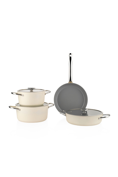 Schafer Gravita Seramik Tencere Seti 7 Parça-krem