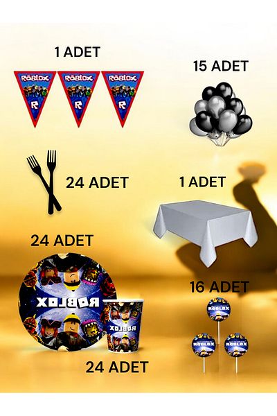 VibeHome 24 Person Roblox Themed L Pack - Birthday Party and Fun Events