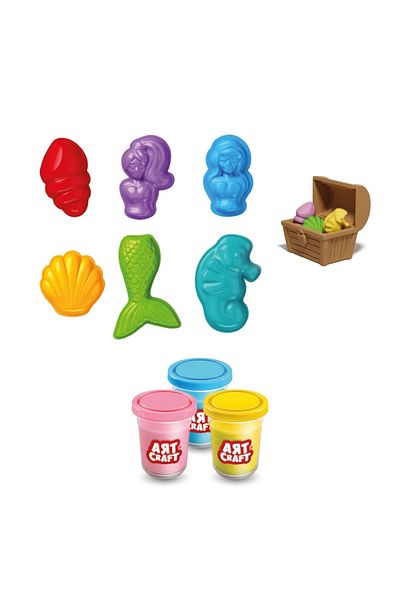 Doğan Oyuncak Dünyası Mermaid 168 Gr. Play Dough Set - Natural Play Dough Molds