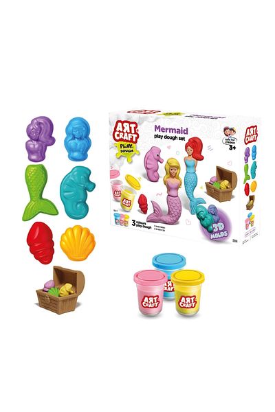 Doğan Oyuncak Dünyası Mermaid 168 Gr. Play Dough Set - Natural Play Dough Molds