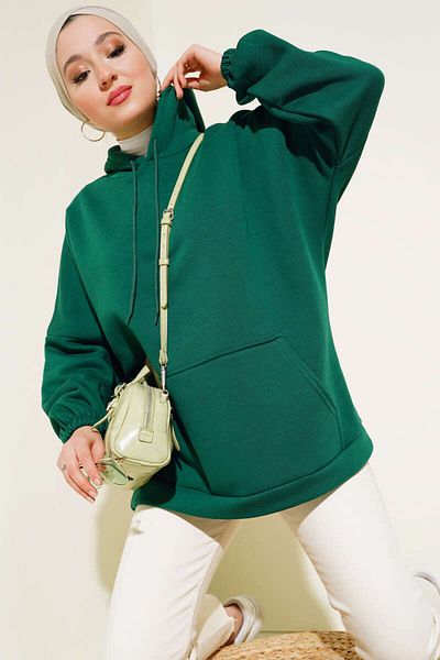 Boi Basic Unisex 5-Pece Hooded 3 Thread Raised Sweatshirt - Baby Blue - Μαύρο - Κόκκινο - Γκρι - Ροζ