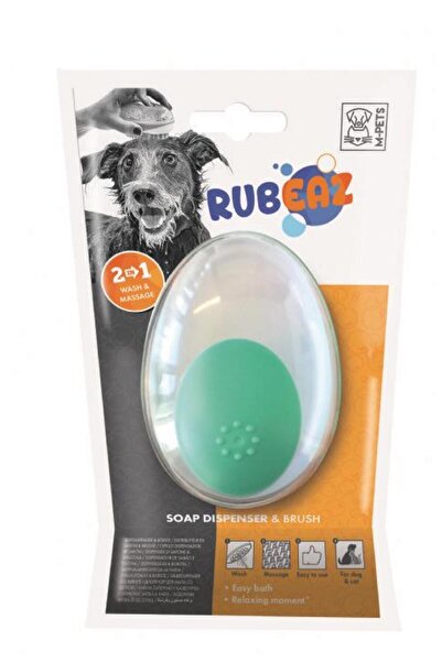 M-PETS RUBEAZ ŞAMPUAN HAZNELİ YIKAMA ve MASAJ FIRÇASI GREEN