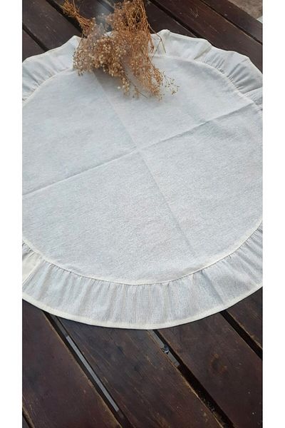 Emtory Home 60cm Linen Runner - Στρογγυλό πλισέ, Τραπεζάκι σαλονιού Κάλυμμα, Τραπεζομάντιλο, 1 ΤΕΜ