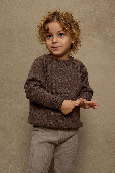 Fahhar Kids Кафяв трикотажен пуловер