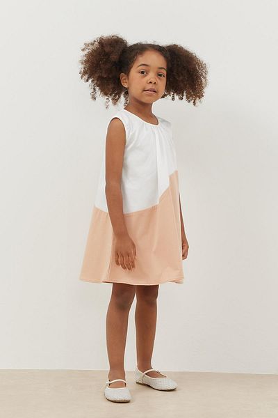 Fahhar Kids Rochie pentru copii de culoare somon - Design cu garnitura