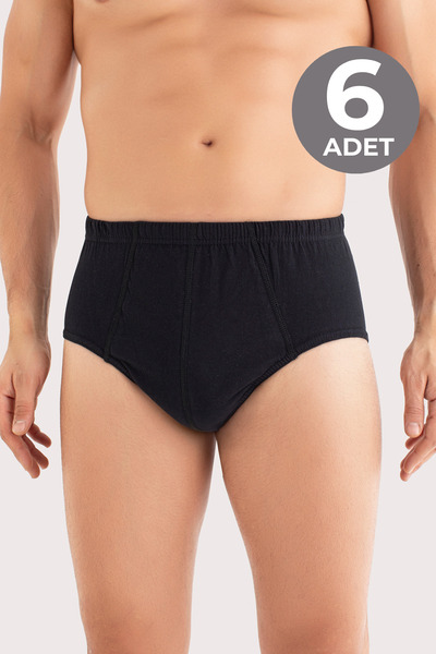Arma Yıldız سراويل داخلية سوداء للرجال مكونة من 6 قطع 100% قطن ممشط