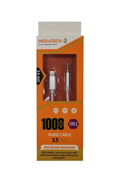 MEGATECH كابل Aux من النوع C 3.5aux من الفولاذ - بطول 1 متر (معلب)