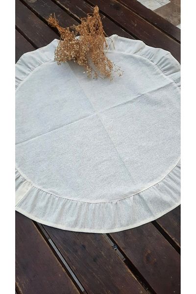 Emtory Home 60cm Linen Runner - Στρογγυλό πλισέ, Τραπεζάκι σαλονιού Κάλυμμα, Τραπεζομάντιλο, 1 ΤΕΜ
