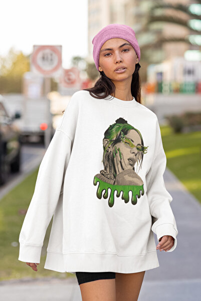 SEVBANO Billie Eilish majica sa štampanim dizajnom, unisex, prevelika, za pev...