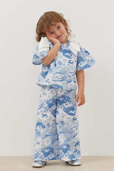 Fahhar Kids Set panglică cu model albastru