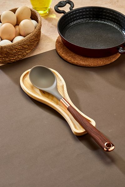 FBZhome Countertop Ladle Spoon Coaster Handmade Natural Wooden Spoon Holder