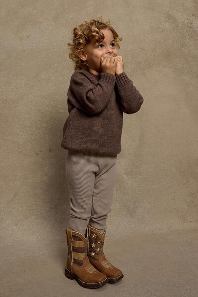 Fahhar Kids Кафяв трикотажен пуловер