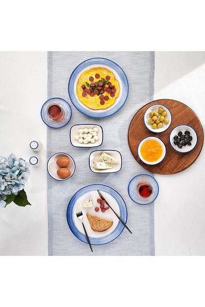 Schafer Vivian Navy Blue 32 Piece Breakfast Set