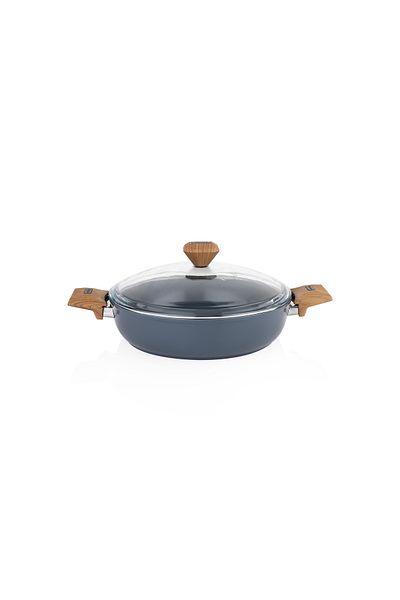 Schafer Fiesta Ceramic Flat Pot 28 Cm-Black