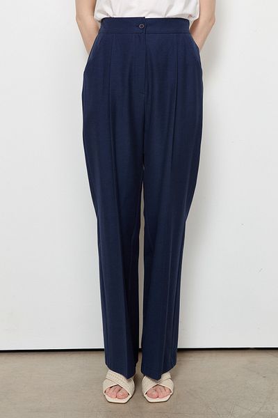 Fatma Atasoy Navy Blue Palazzo Cotton Pants