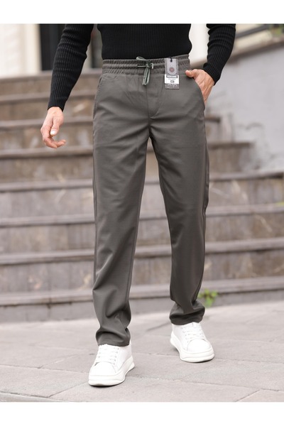 WKM Ανδρικό παντελόνι Jogger με φαρδιά εφαρμογή Casual Lycra NON-Denim