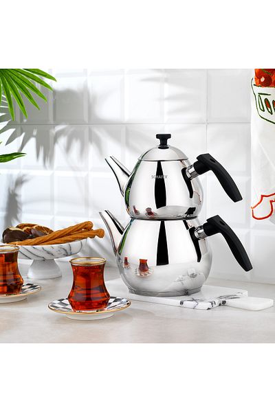 Schafer Tea Chef Medium Size Teapot Set 4 Pieces-Black